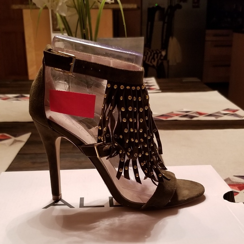 Green Fringe Aldo sandals